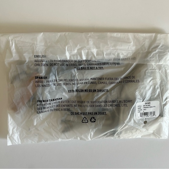 NWT Skims Jacquard Triangle Bralette Talc - Picture 7 of 9